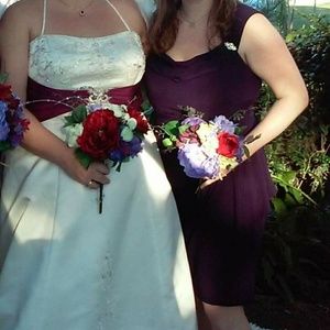 Short Bridesmaids Dress -Plum